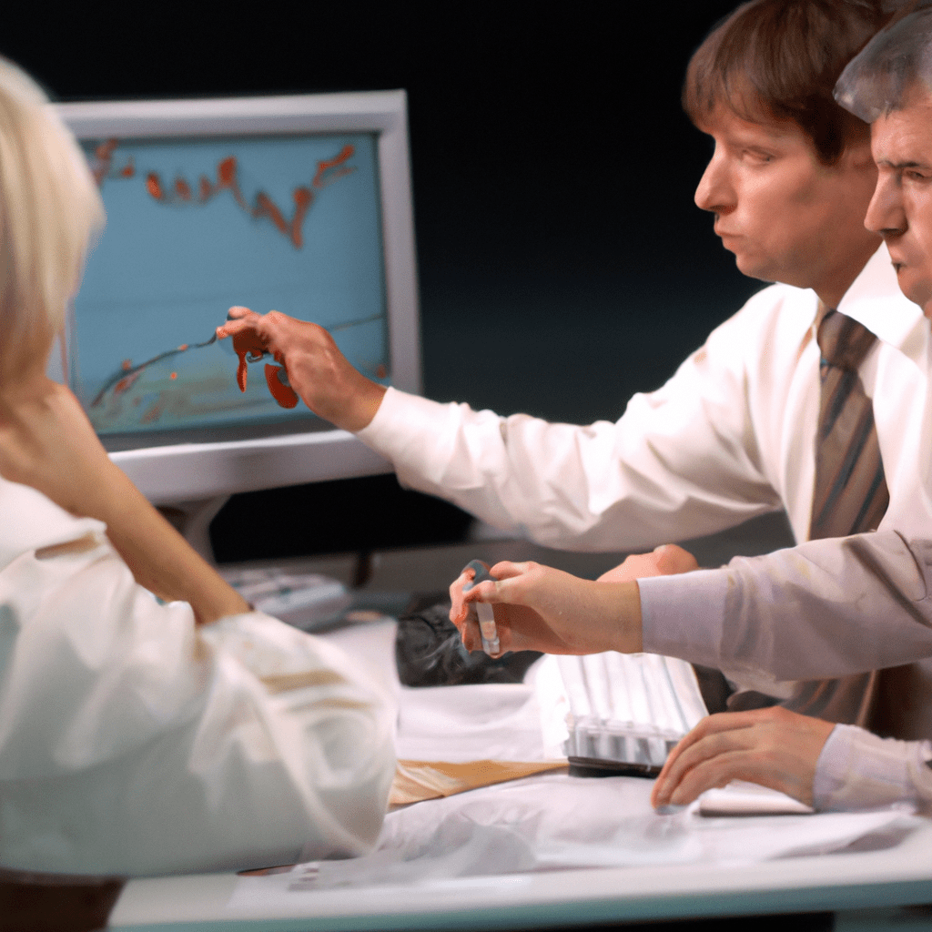 [Photo: A team of bank analysts carefully analyze stock market trends using advanced statistical models.]. Sigma 85 mm f/1.4. No text.. Sigma 85 mm f/1.4. No text.