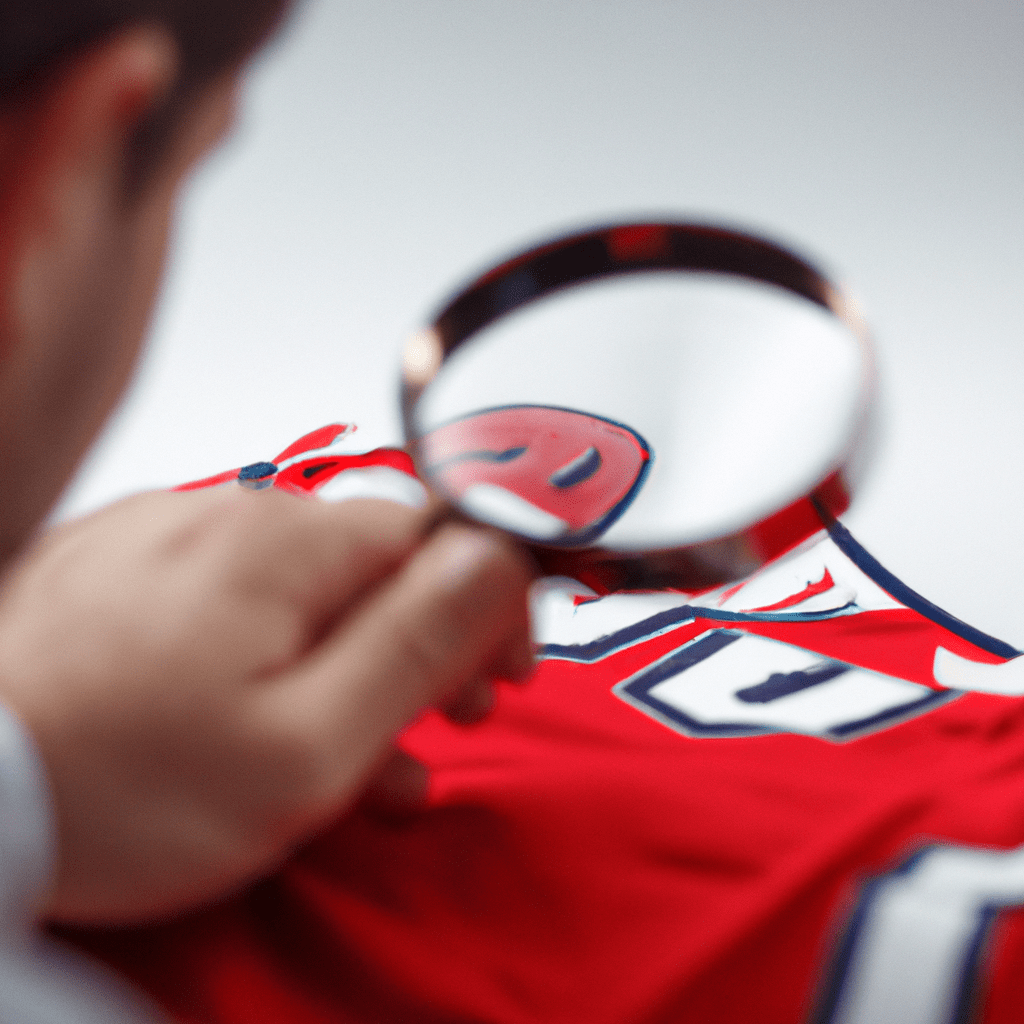 4 - [A person carefully examining a signed sports jersey under a magnifying glass.] Canon 50 mm f/2.8. No text.. Sigma 85 mm f/1.4. No text.