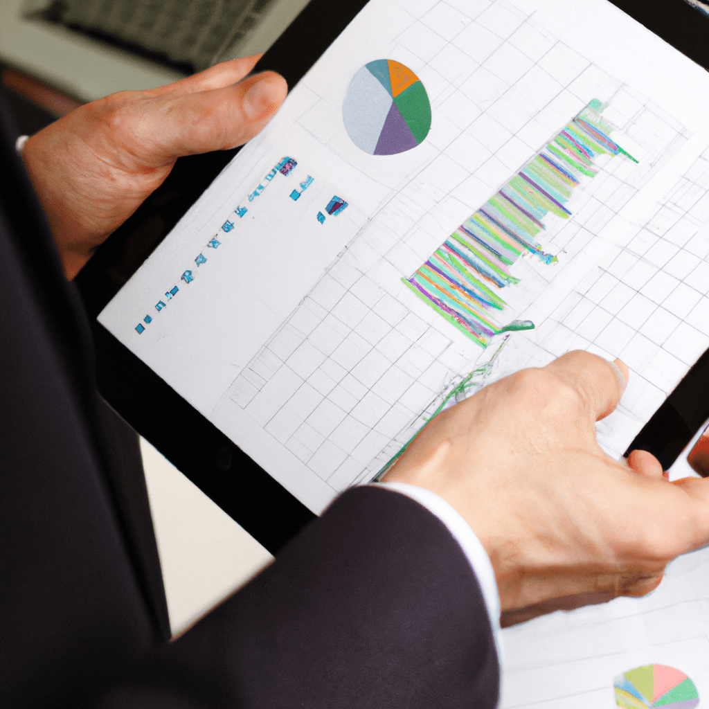 2 - [Image: A businessman carefully analyzing financial charts on a tablet]. Canon 50 mm f/1.8. No text.. Sigma 85 mm f/1.4. No text.