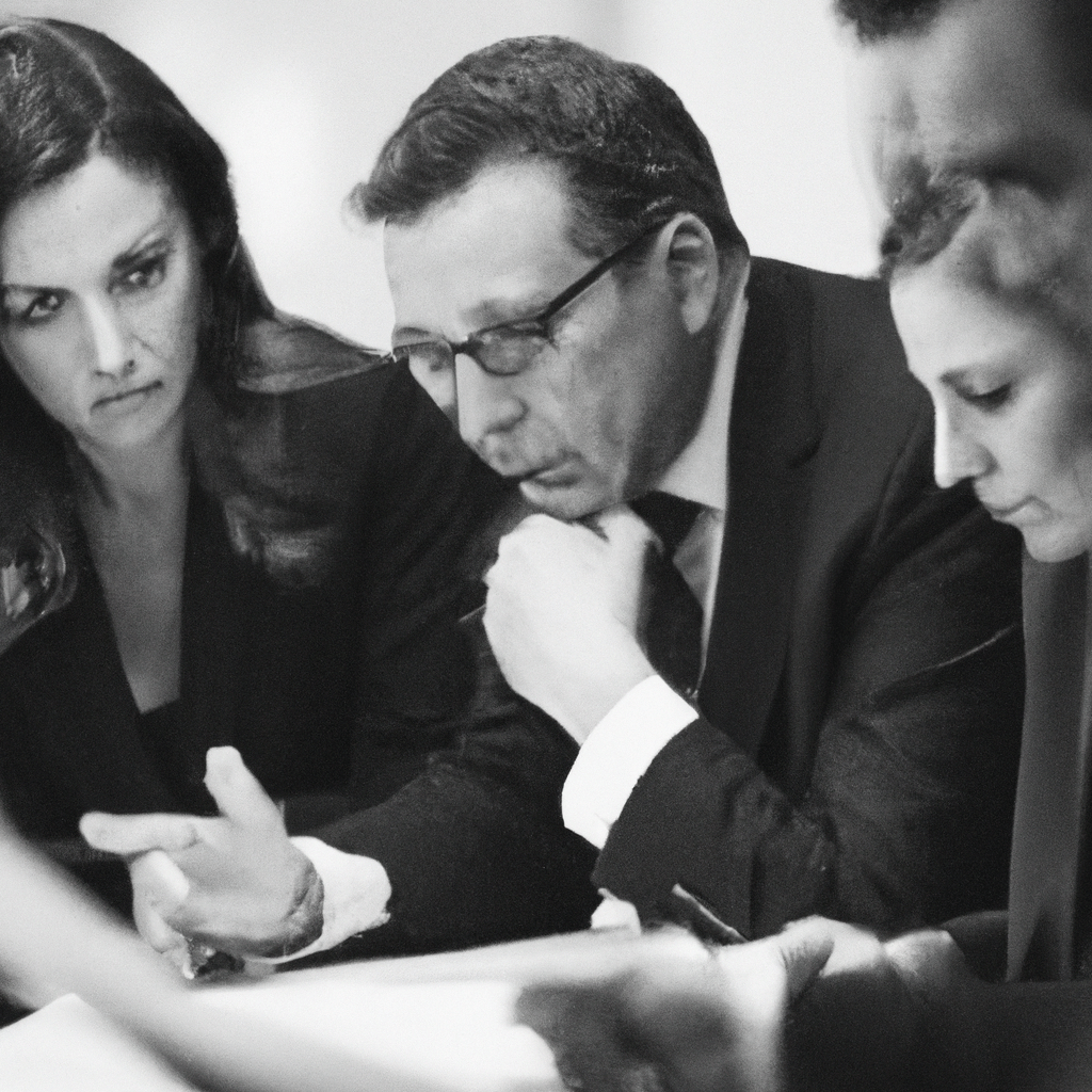 [Black and white photo of a team of economists analyzing global market trends.] Sigma 85 mm f/1.4. No text.. Sigma 85 mm f/1.4. No text.