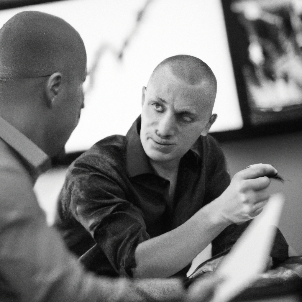 A black and white photo of financial professionals analyzing market data for event-driven strategies. Canon 50 mm f/1.8.. Sigma 85 mm f/1.4. No text.