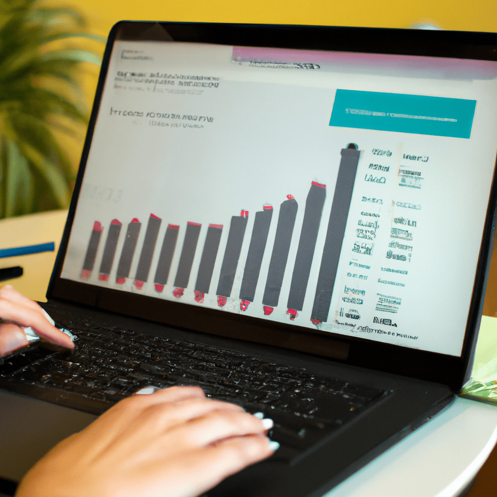 A photo of a person updating a financial plan on a laptop, emphasizing the importance of regularly reviewing and revising financial goals. Sigma 85mm f/1.4. No text.. Sigma 85 mm f/1.4. No text.