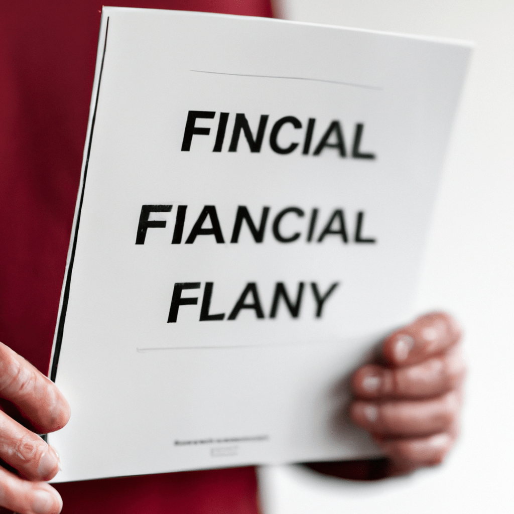 [A photo of a person holding a financial plan with a roadmap for financial stability written on it.]. Sigma 85 mm f/1.4. No text.