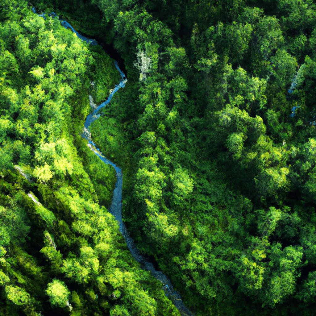 2 - [Photo: An aerial view of a dense forest with tall trees and a meandering river. Taken with a Sigma 85mm f/1.4 lens.] Sigma 85 mm f/1.4. No text.. Sigma 85 mm f/1.4. No text.