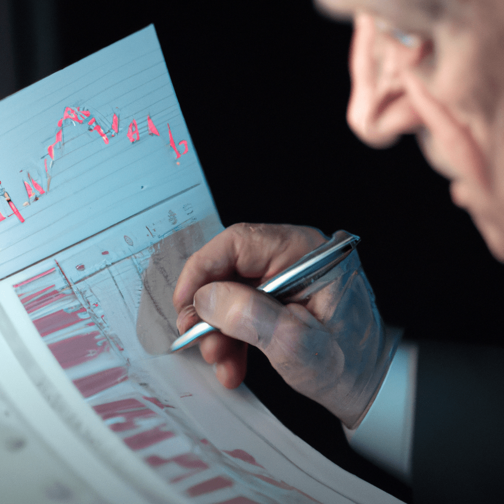 [Investor analyzing a bond portfolio]. Sigma 85 mm f/1.4. No text.