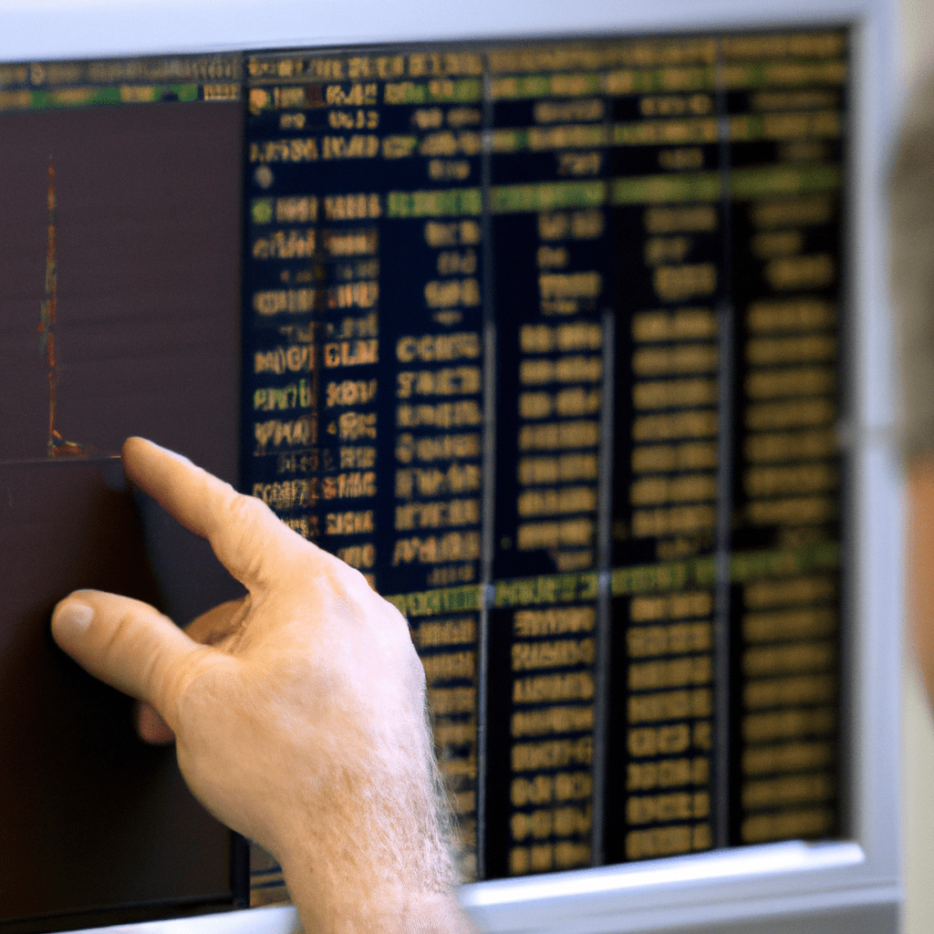 2 - [A photo of a person analyzing stock charts and dividend yield calculations on a computer screen.]. Sigma 85 mm f/1.4. No text.