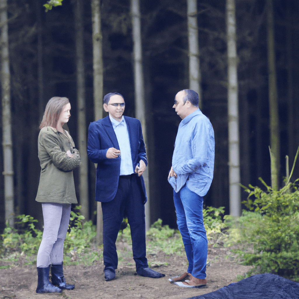 A photo of a group of experts and advisors discussing successful forest investments.Captured with a Sigma 85mm f/1.4 lens. #investment #forestry. Sigma 85 mm f/1.4. No text.