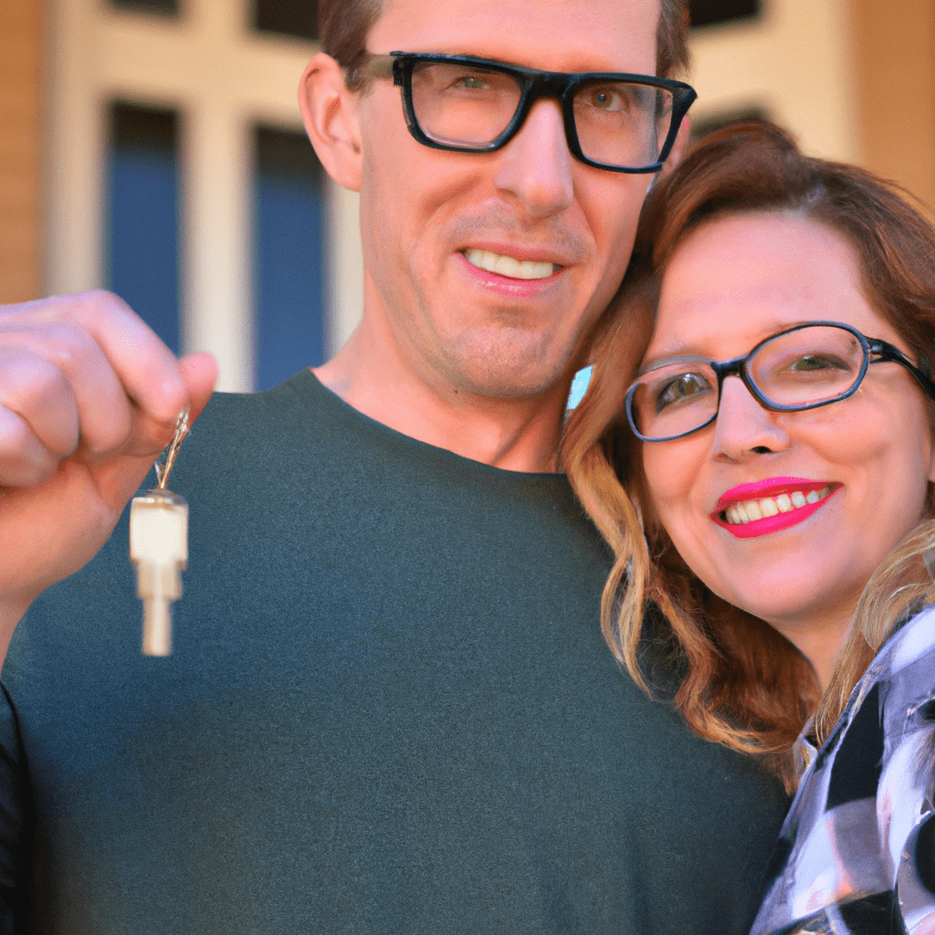 2 - [A couple standing in front of a newly renovated property, smiling and holding keys]. Nikon D750. 