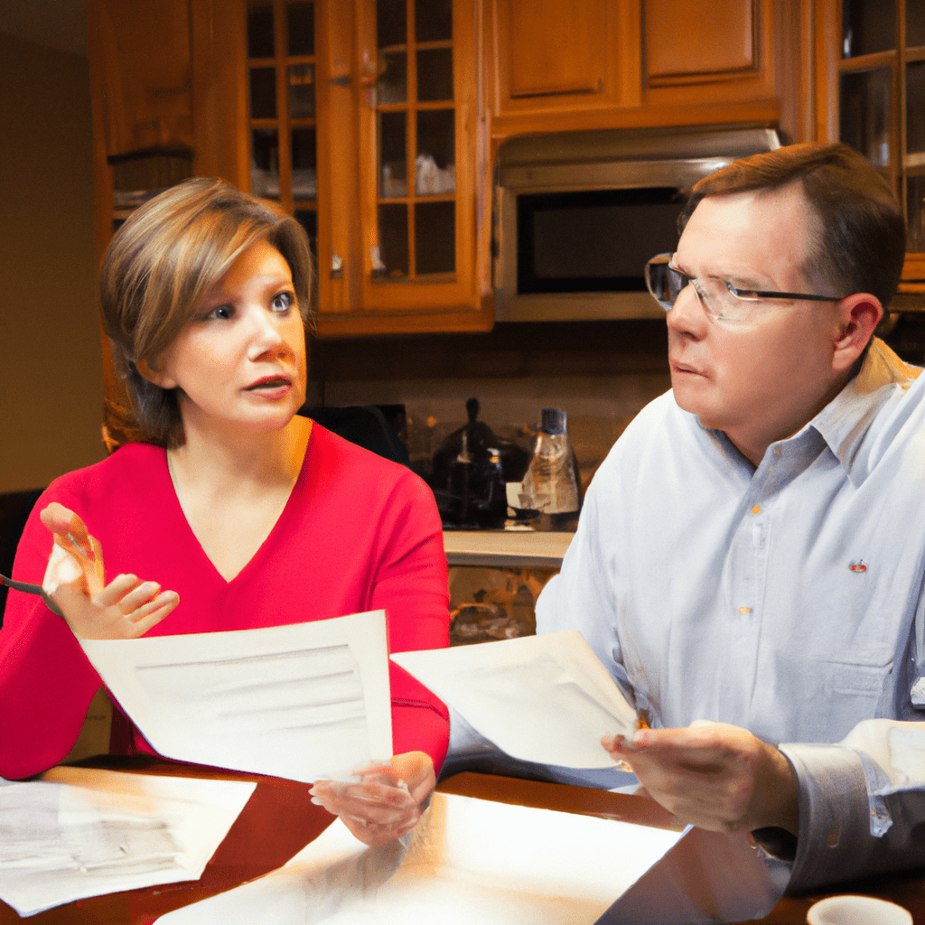 A couple reviewing and adjusting their long-term goals and investment strategy. Canon 35 mm f/1.8. No text.. Sigma 85 mm f/1.4. No text.