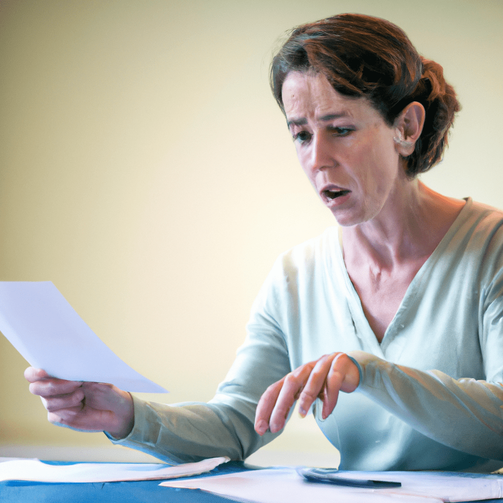 [A woman reviewing a spreadsheet of non-interest expenses]. Sigma 85 mm f/1.4. No text.