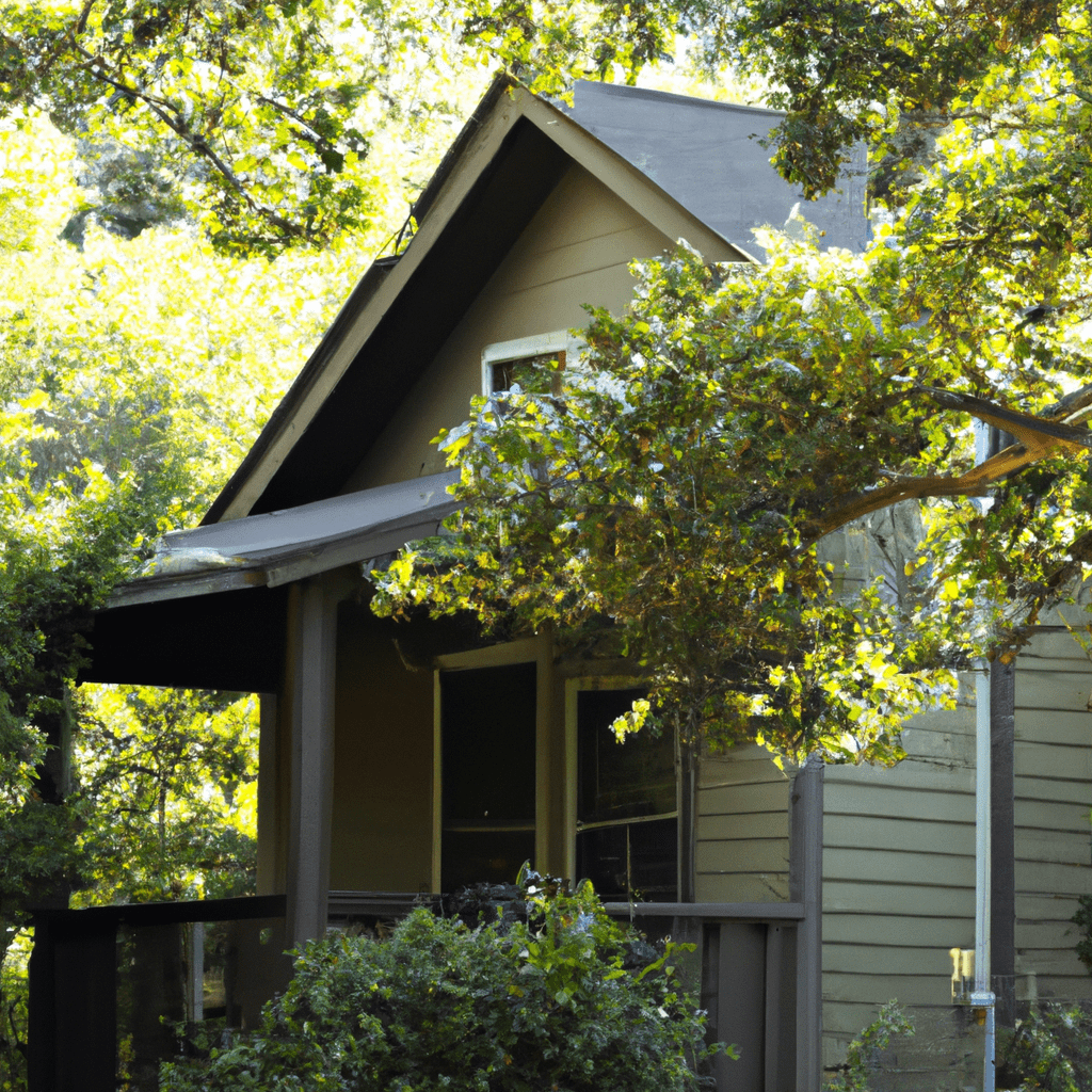 A cozy vacation cottage surrounded by lush greenery, ideal for short-term rentals on Airbnb. Canon EF 24-70mm f/2.8. No text.. Sigma 85 mm f/1.4. No text.