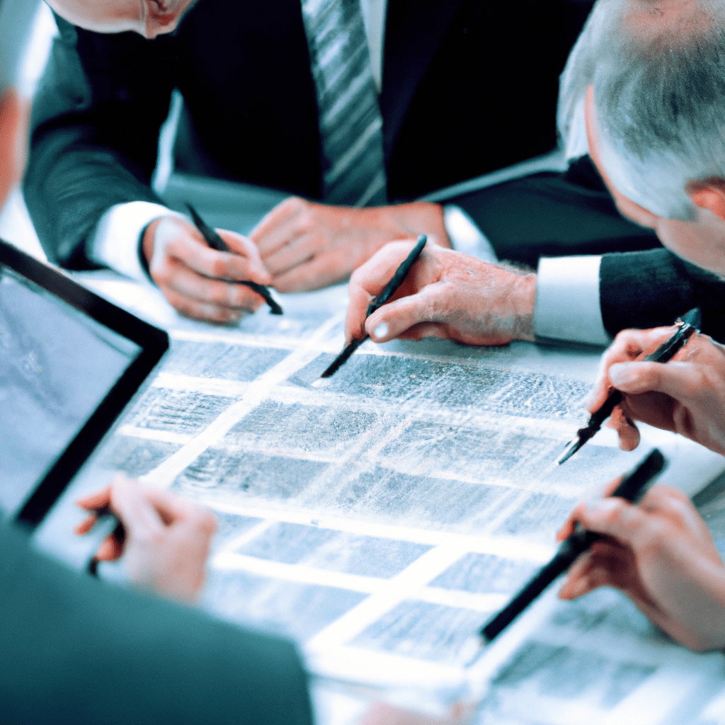 A close-up shot of a diverse group of financial experts analyzing charts and graphs related to government bond yields.. Sigma 85 mm f/1.4. No text.